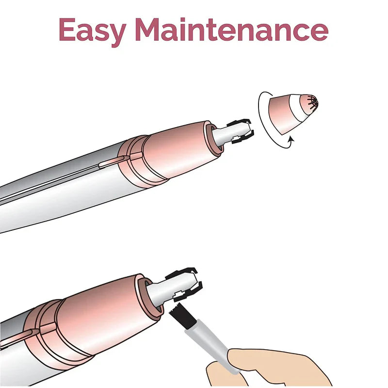Eyebrow Trimmer White Color Flawless Rechargeble