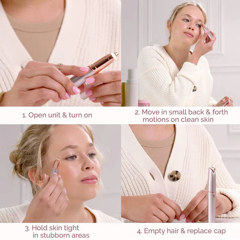 Eyebrow Trimmer White Color Flawless Rechargeble