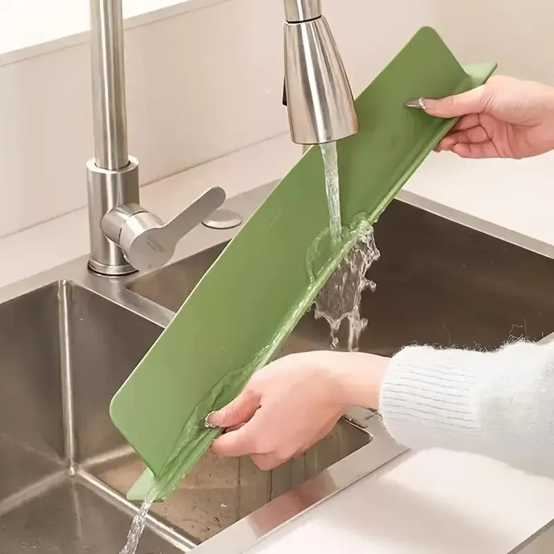 Suction For Kitchen And Bathroom Flexible Water Splash Stopper - 12 Inch (Random Color)